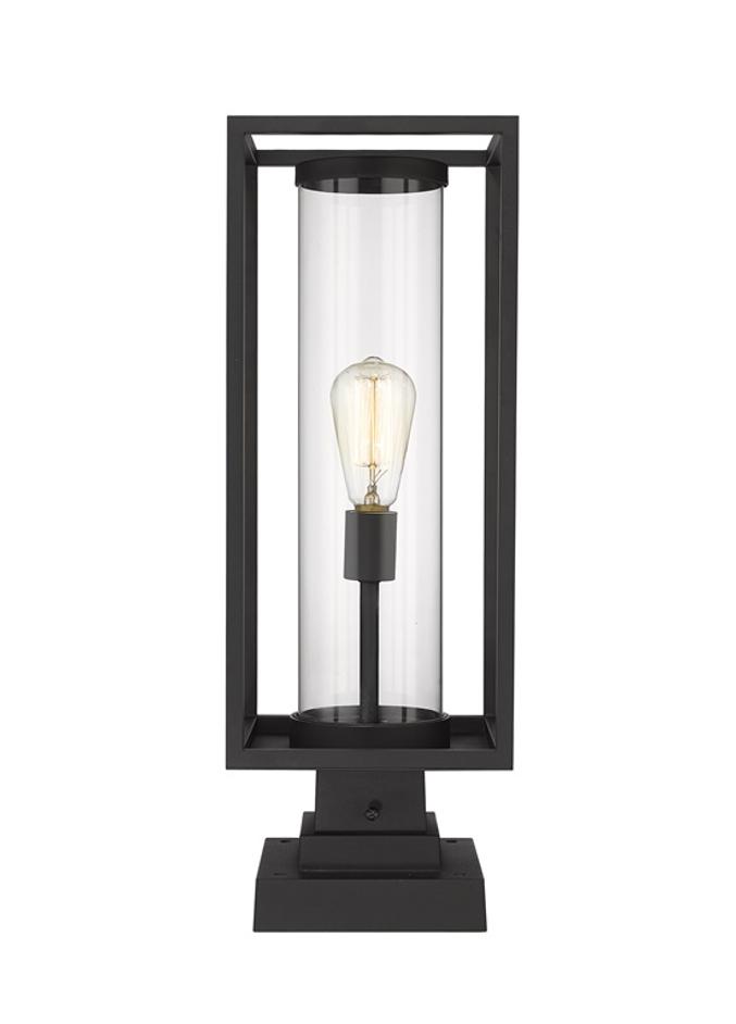 Dunbroch 1 Light Outdoor Pier Mounted Fixture in Black Finish by Z-Lite