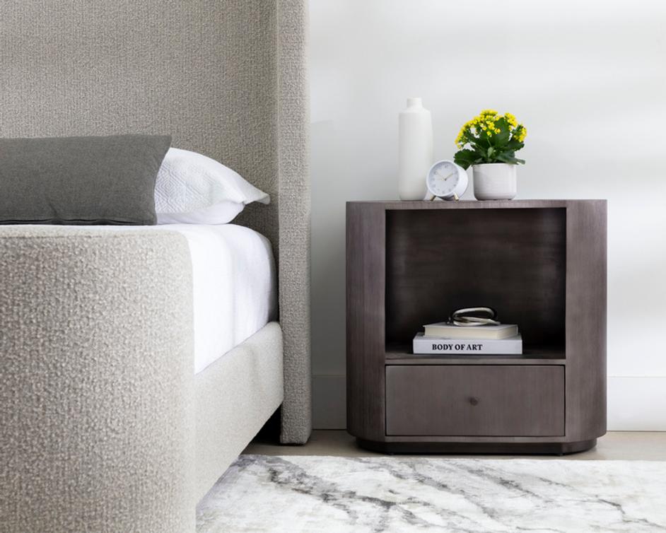 SIENA NIGHTSTAND - OVAL - GUNMETAL by Sunpan