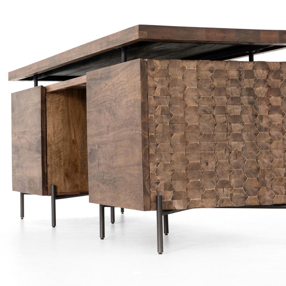 Raffael Desk In Antique Brown by FOUR HANDS