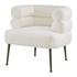 Zerline KD Faux Shearling Accent Chair, Shearling Beige by New Pacific Direct