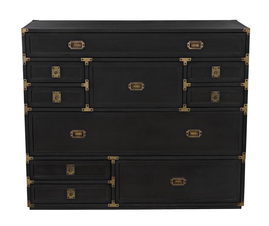 Charles Chest in Pale Mahogany with Brass Handles by Noir Furniture