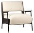 JONAS OCCASIONAL CHAIR in ROASTED COFFEE STAIN, BLACK METAL AND OFF WHITE FABRIC by Dovetail