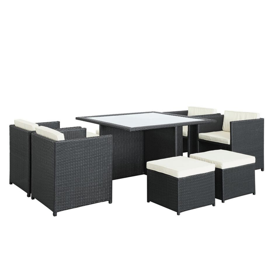 Resendis 9 Piece Outdoor Patio Dining Set In Espresso White by Modway Furniture