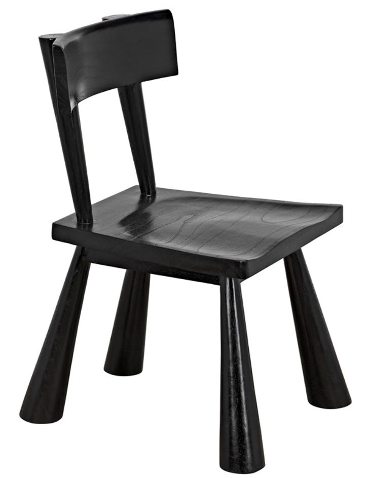 Gilbert Sungkai/Mindi Chair in Charcoal Black by Noir Furniture