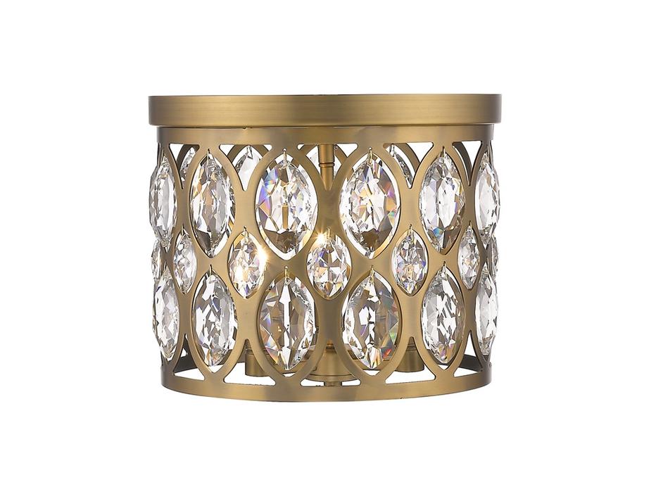 Dealey 3 Light Flush Mount in Heirloom Brass Finish by Z-Lite