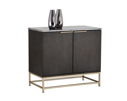 Rebel Sideboard - Gold - Light Grey Marble / Charcoal Grey by Sunpan