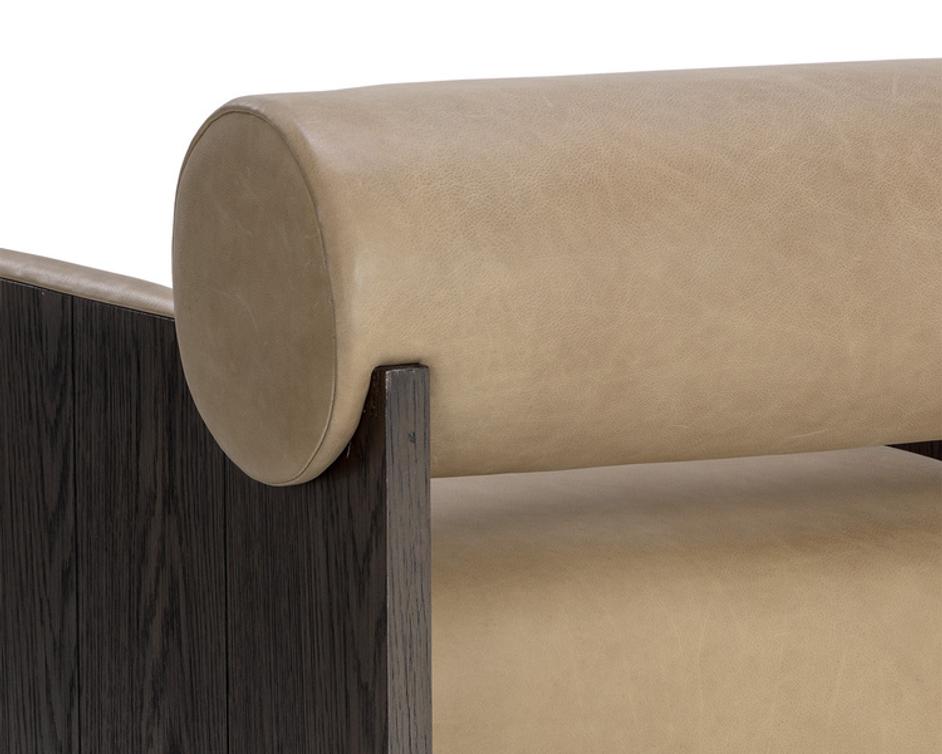 COBURN LOUNGE CHAIR - DARK BROWN - SAHARA SAND LEATHER by Sunpan