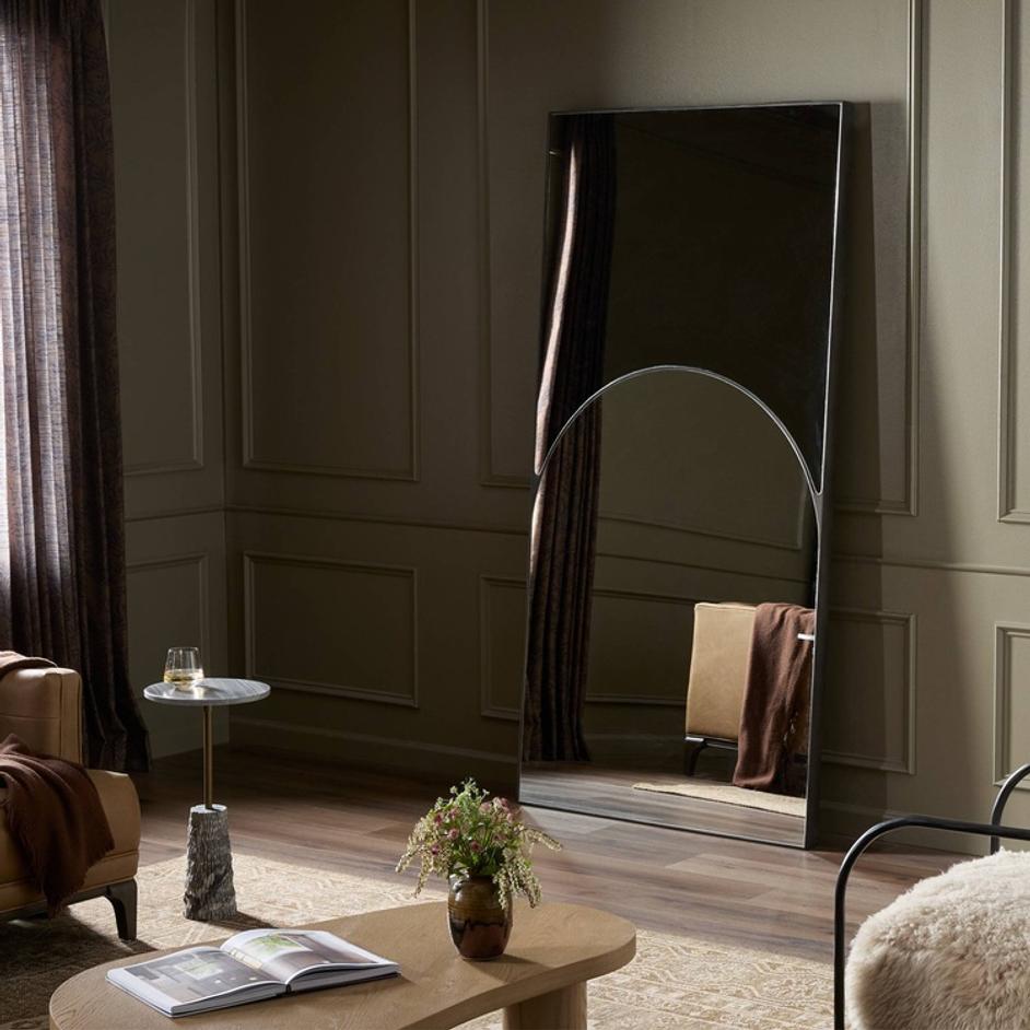 Auryn Mirror In Grey Mirror And Aged Black by Four Hands
