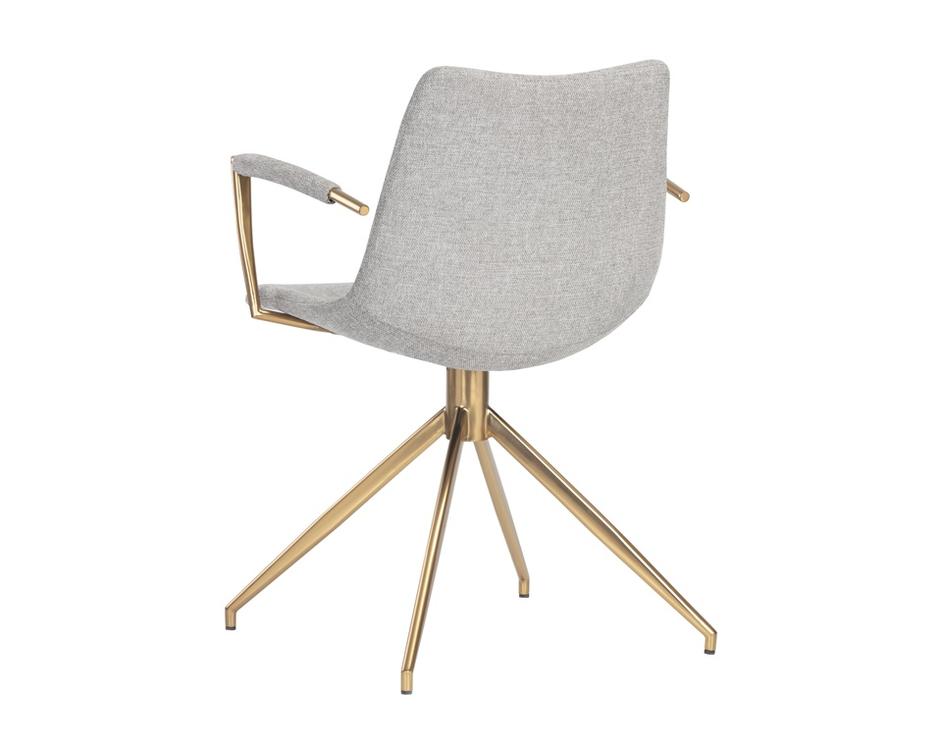 Andres Swivel Dining Armchair - Belfast Heather Grey by Sunpan