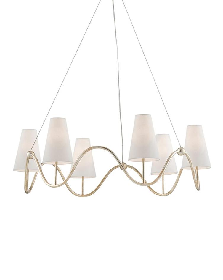 Kadir Chandelier In Silver Granello by Currey & Company