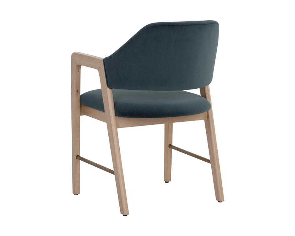 MILTON DINING ARMCHAIR - LIGHT WASH - MEG DUSTY TEAL by Sunpan