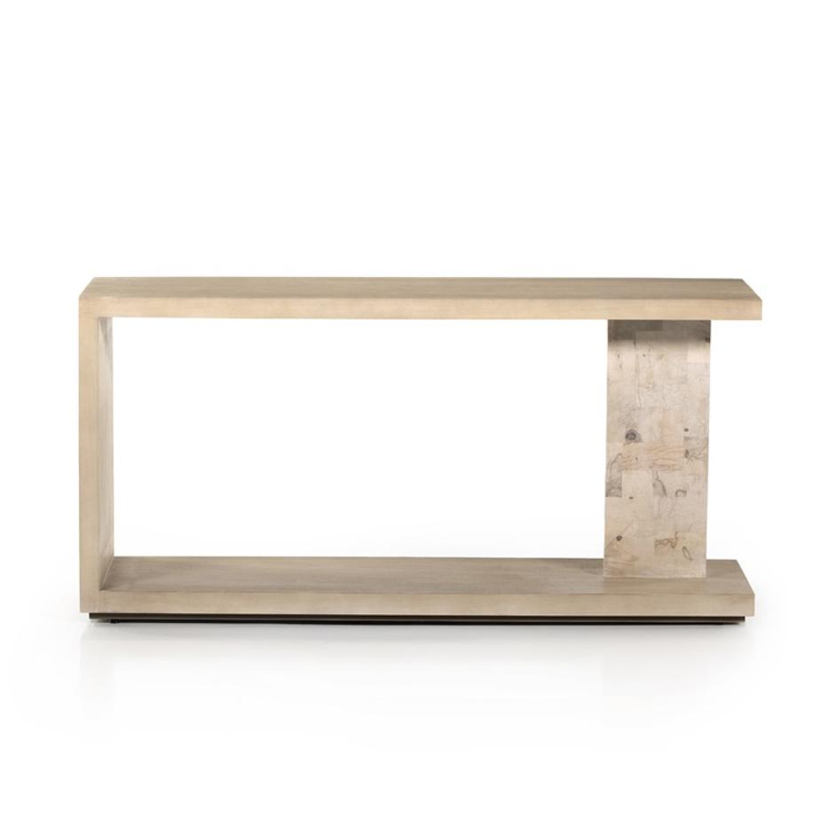 Darian Console Table In White Mahogany by FOUR HANDS