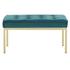 Garret Gold Stainless Steel Leg Medium Performance Velvet Bench In Gold Teal by Modway Furniture
