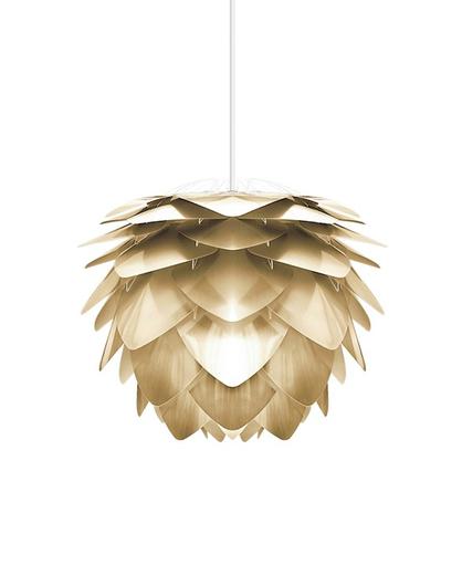 Silvia Plug-In Pendant in Brass Foil Finish with White Cord by UMAGE