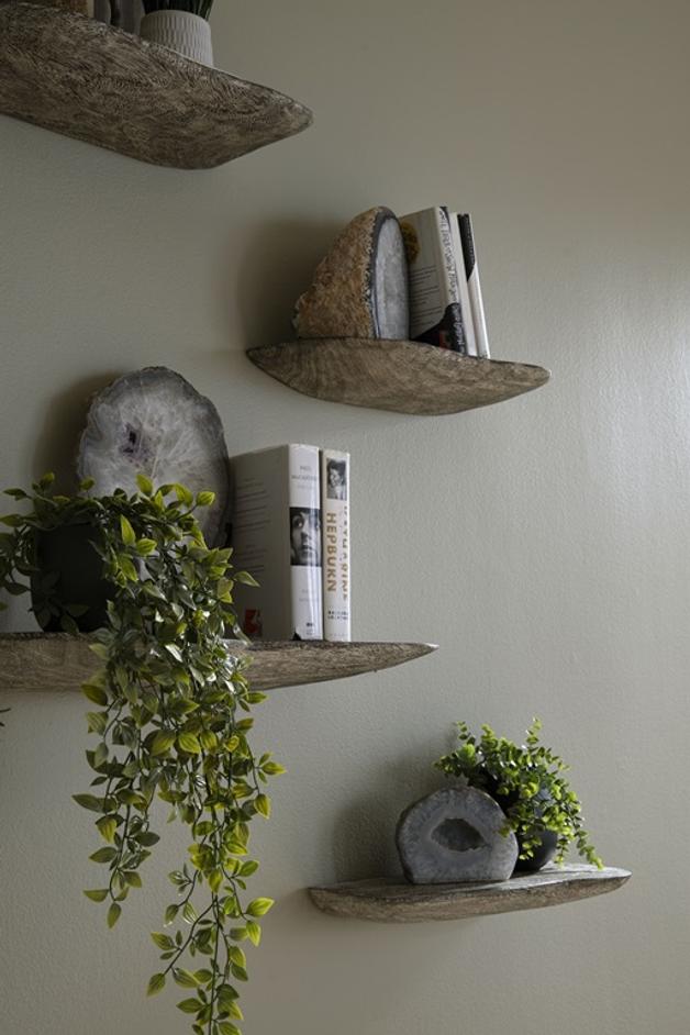 Floating Wall Shelf, Gray Stone, Large by Phillips Collection