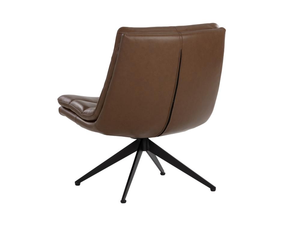 KELLER SWIVEL LOUNGE CHAIR - MISSOURI MAHOGANY LEATHER by Sunpan