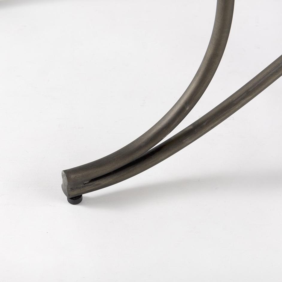 Ayla 55L x 17.6W x 18H Dark Gray Fabric Seat W/ Dark Nickel Metal Frame Bench by Mercana