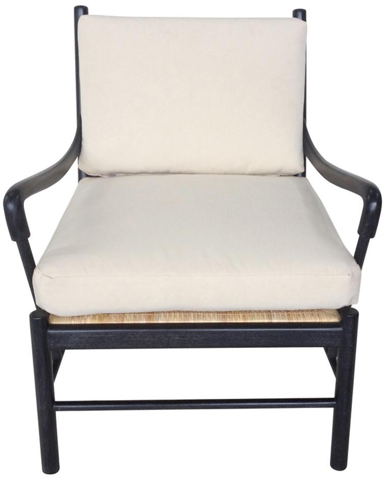 Kevin Chair with Rattan, Hand Rubbed Black by Noir Furniture