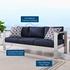 Nantucket Outdoor Patio Aluminum Sofa In Silver Navy by Modway Furniture
