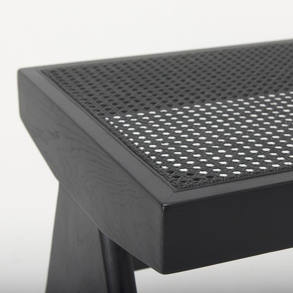 Arvin 59.1L x 17.7W x 18.1H Black Wooden Bench by Mercana