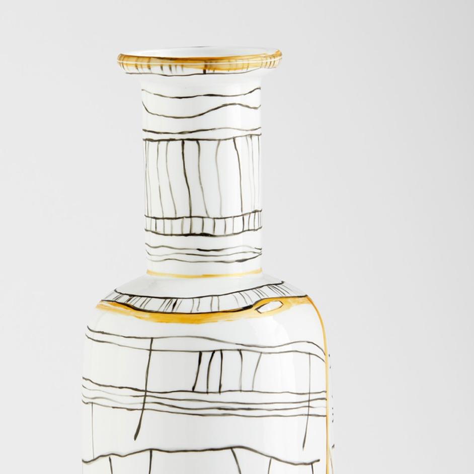 Lindus Vase | Black | White - Large by Cyan Design