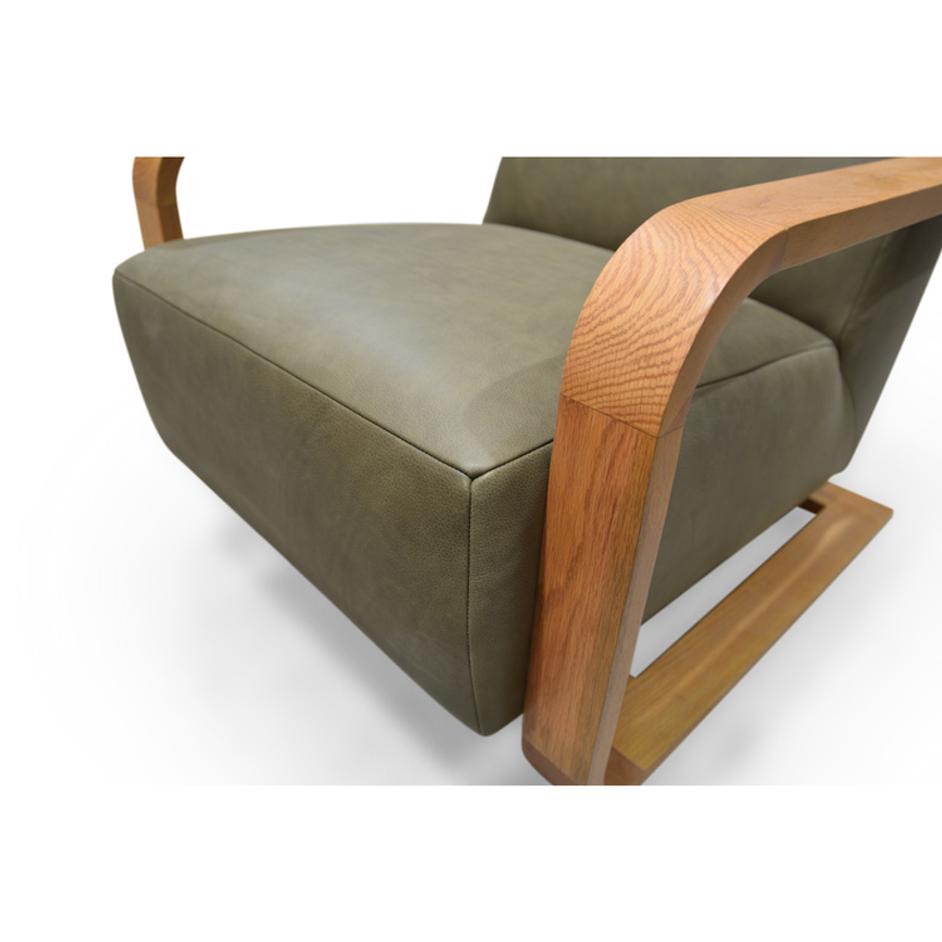 Eckersley Lounge Chair Olive Leather by Moes Home