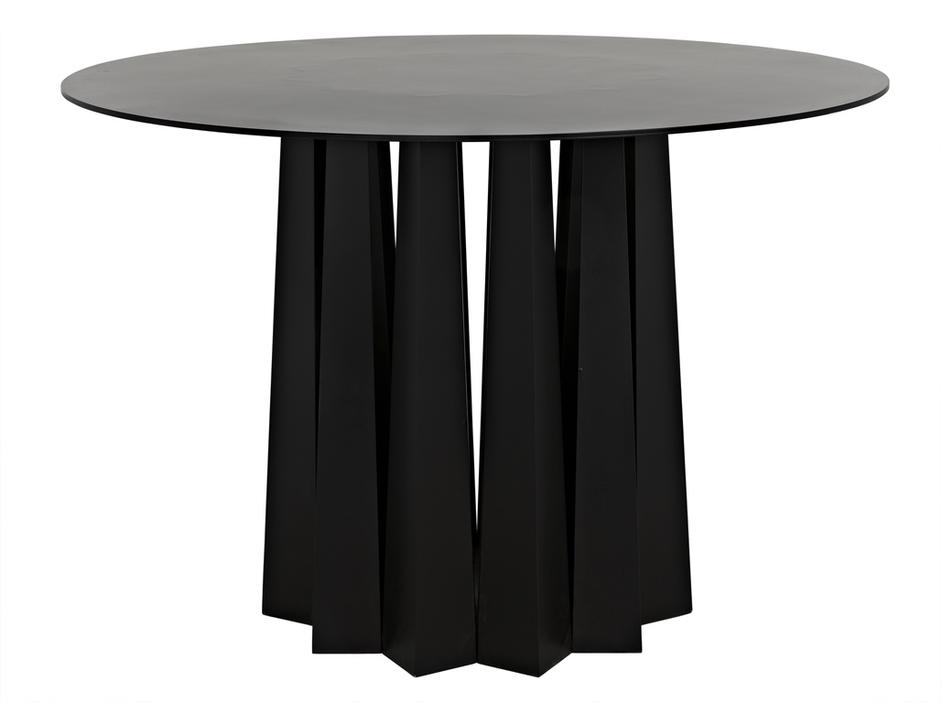 Column Dining Table, Black Steel by Noir Furniture
