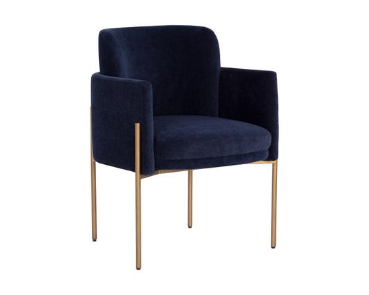 RICHIE DINING ARMCHAIR - ANTIQUE BRASS - DANNY NAVY by Sunpan