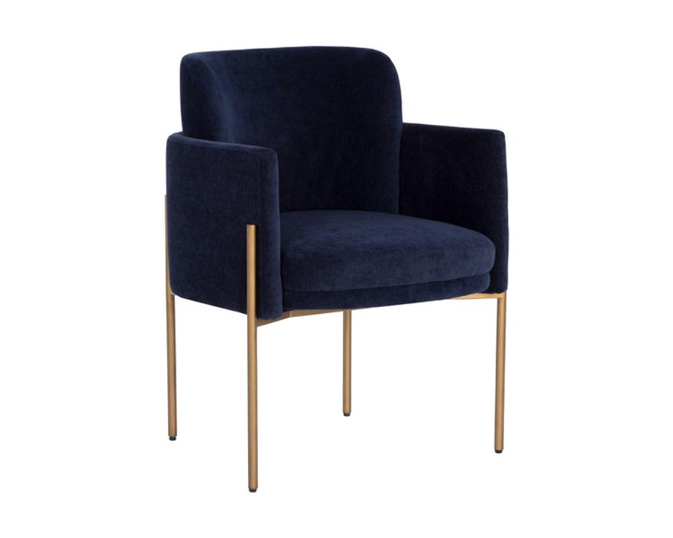 RICHIE DINING ARMCHAIR - ANTIQUE BRASS - DANNY NAVY by Sunpan