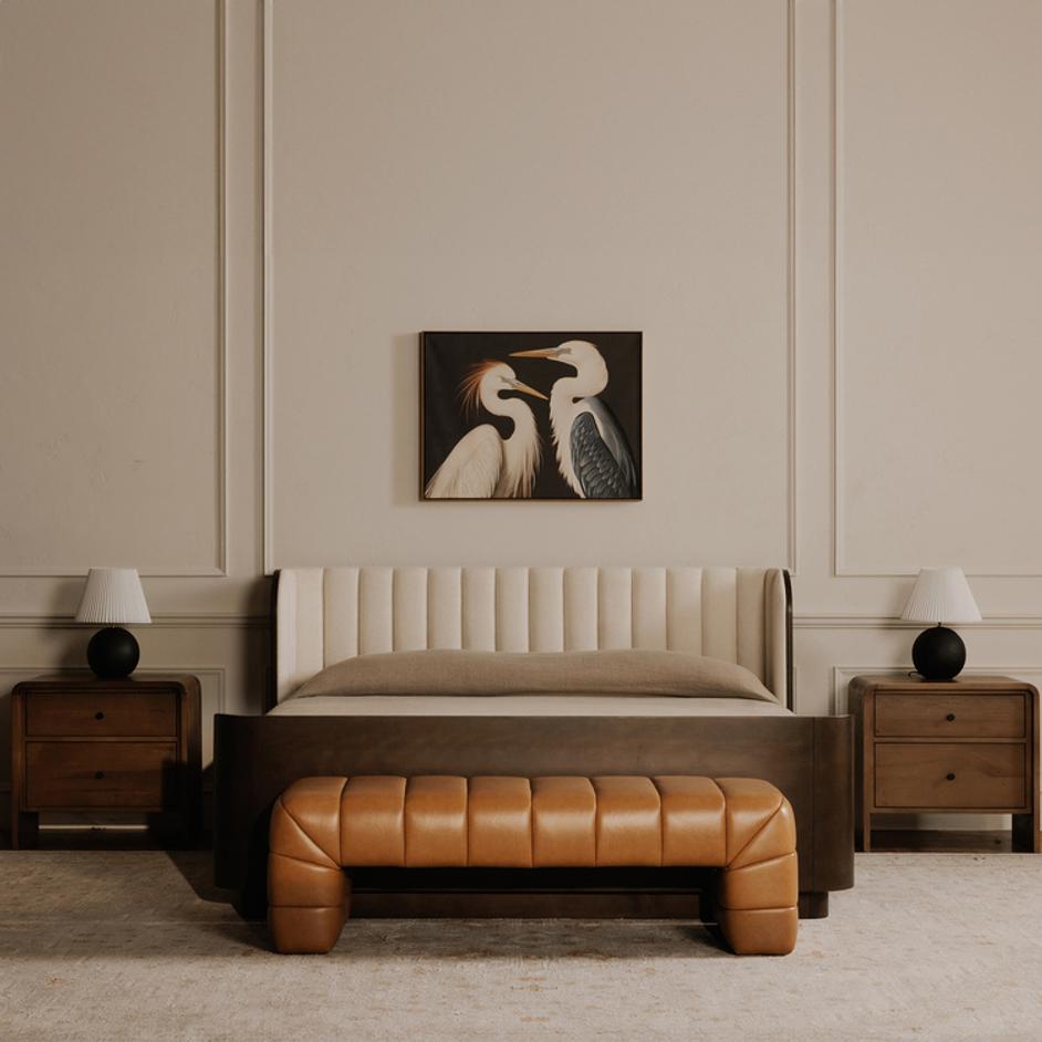 Verity Bench Tan Leather by Moes Home