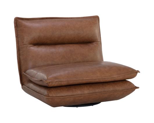 COLSON SWIVEL ARMLESS CHAIR - COGNAC LEATHER by Sunpan