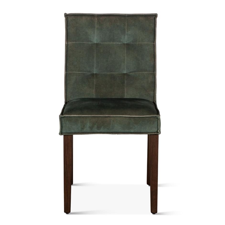 Madison Side Chair Green Velvet, Weathered Teak Legs by Home Trends & Design