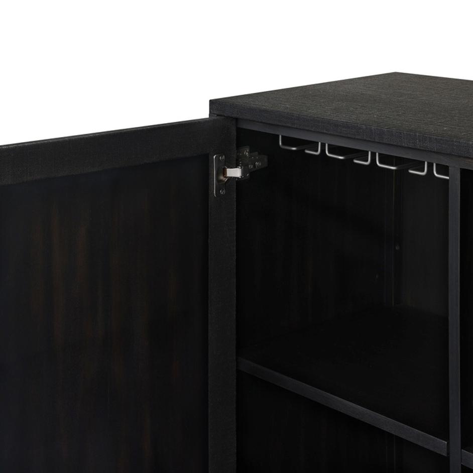 Cressida Bar Cabinet - Black Linen by Four Hands