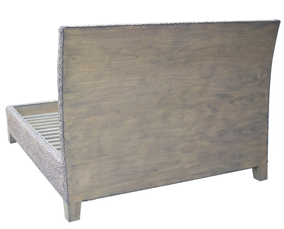 Kakai Banana Leaf King Bed-Grey Wash by FOUR HANDS