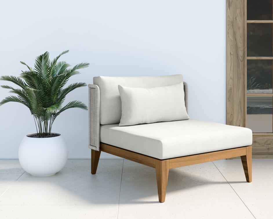 IBIZA ARMLESS CHAIR - NATURAL - STINSON WHITE by Sunpan