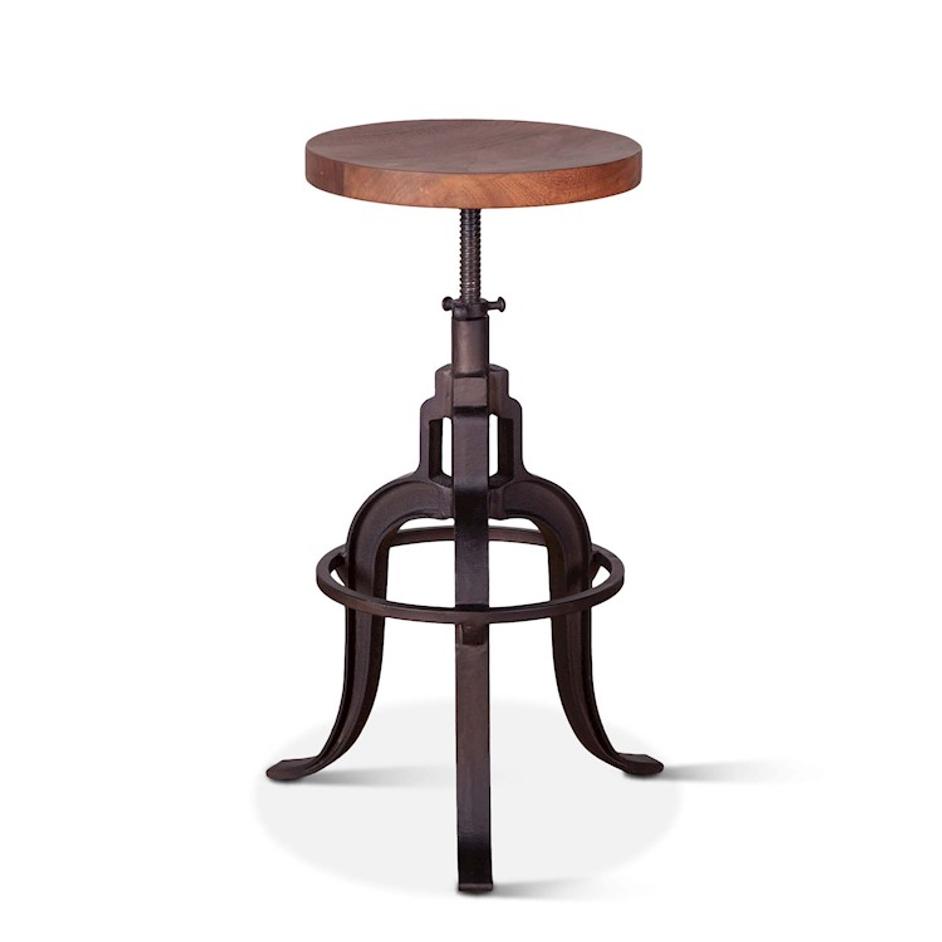 Organic Forge Raw Walnut Adjusting Stool by Home Trends & Design