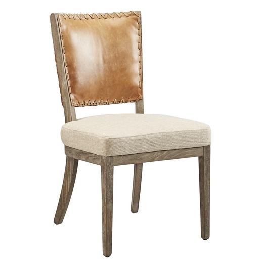 Lina Leather and Linen Chair by Furniture Classics