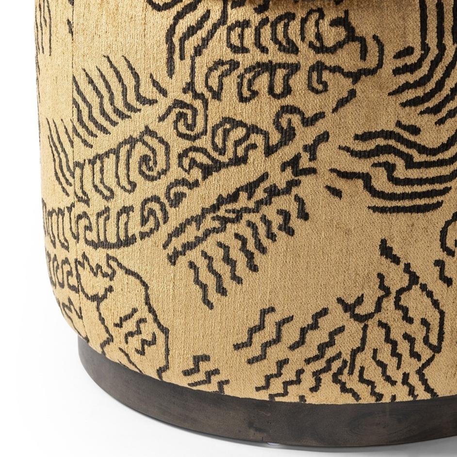 Sinclair Round Ottoman - Balkan Ochre by Four Hands