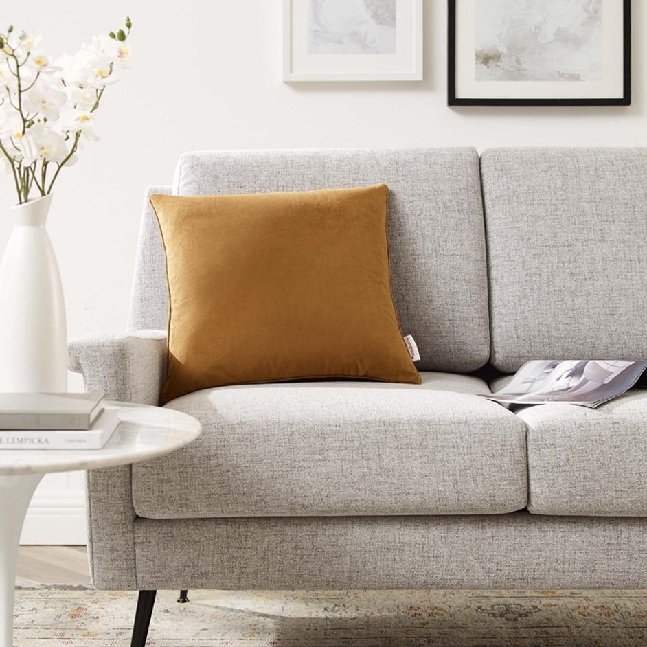 Annabel 18" Performance Velvet Throw Pillow In Cognac by Modway Furniture