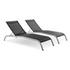 Renae Outdoor Patio Mesh Chaise Lounge Set Of 2 In Black by Modway Furniture