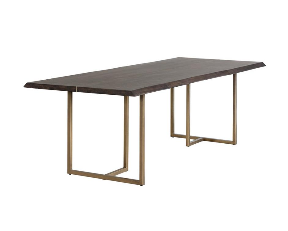 Donnelly Dining Table - Antique Brass - Dark Mango - 95" by Sunpan