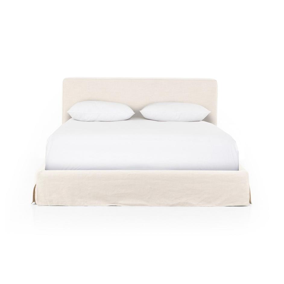 Aidan Slipcover Queen Bed - Brussels Natural by Four Hands