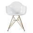 Lorena Fiberglass Arm Chair - White Matte / brass by Aeon Furniture