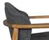 Vittorio Teak Chair in Ocean Grey Fabric with a Clear Coat Flat Finish by Noir Furniture