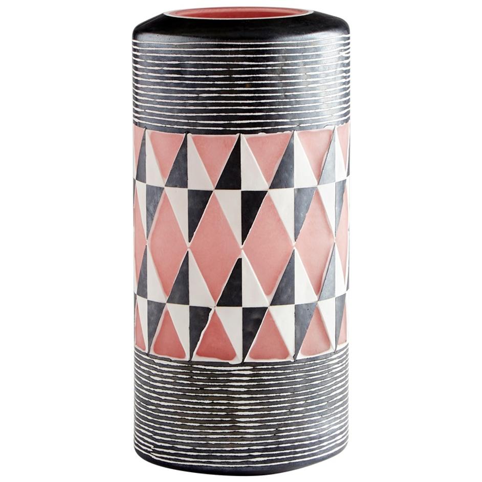Medium Mesa Vase in Black and White by Cyan Design