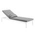 Myler Cushion Outdoor Patio Chaise Lounge Chair In White Striped Gray by Modway Furniture