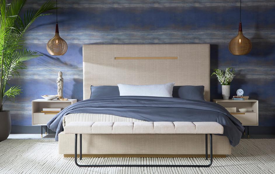 DANBURY BED - KING - NAYA CHECK CREAM by Sunpan