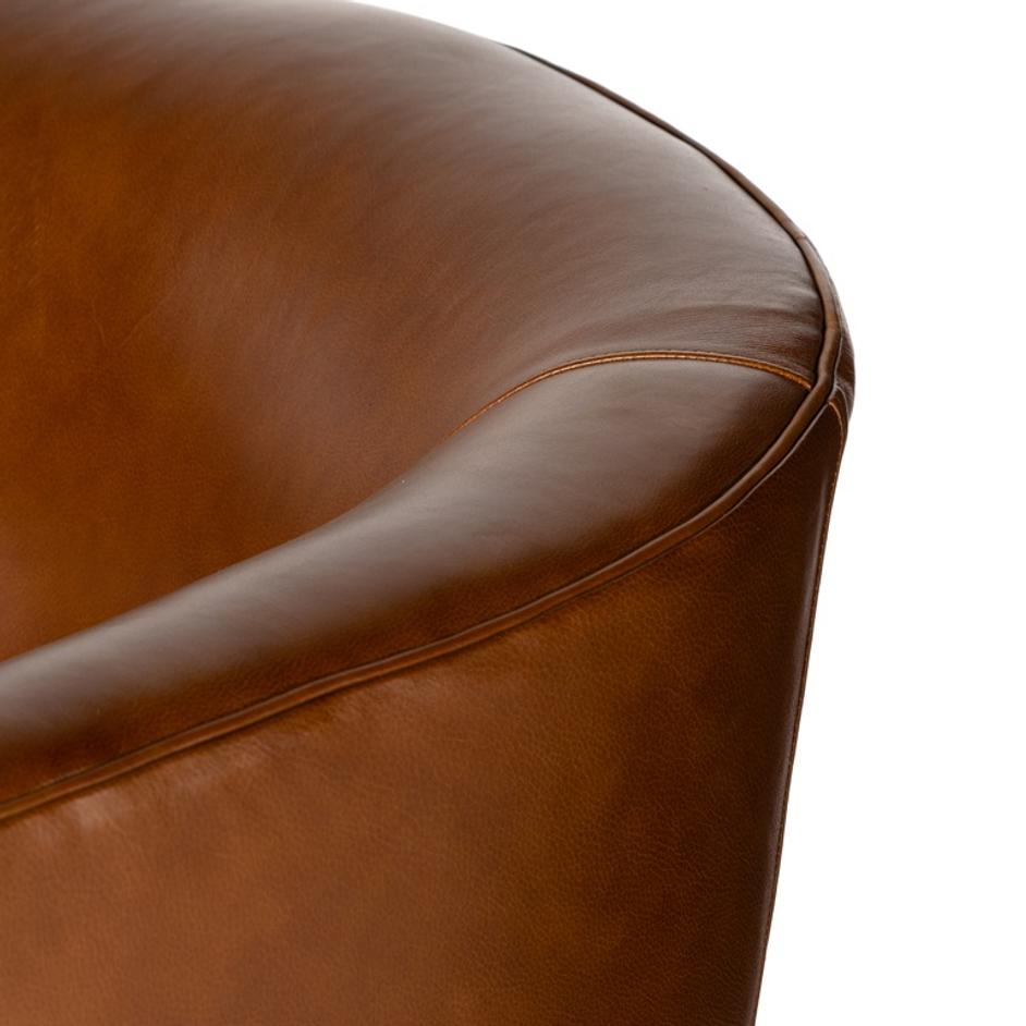Mila Swivel Chair In Riviera Cognac by FOUR HANDS