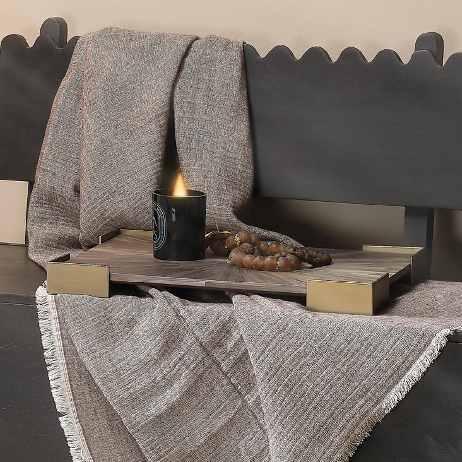 Palm Marquetry Decorative Tray by Jamie Young