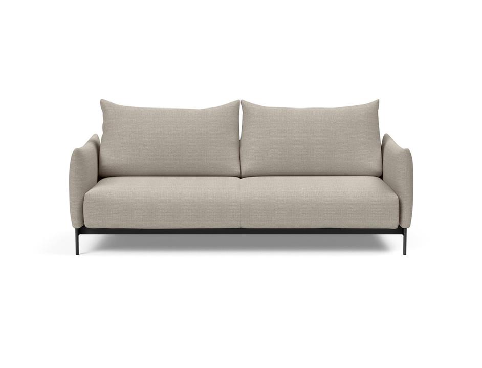 MALLOY SOFABED in KENYA GRAVEL FABRIC WITH Black Metal LEGS 579 by INNOVATION USA